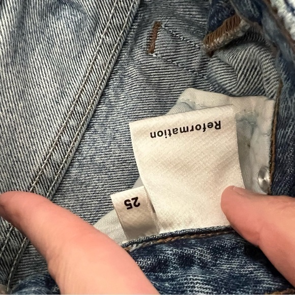 Reformation Mid-Rise Crop-Flare Denim Jeans 25 - Picture 12 of 13